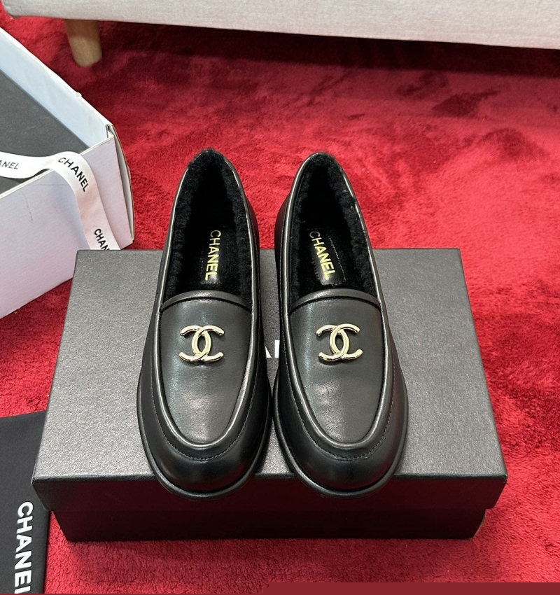 Ch*el leather shoes